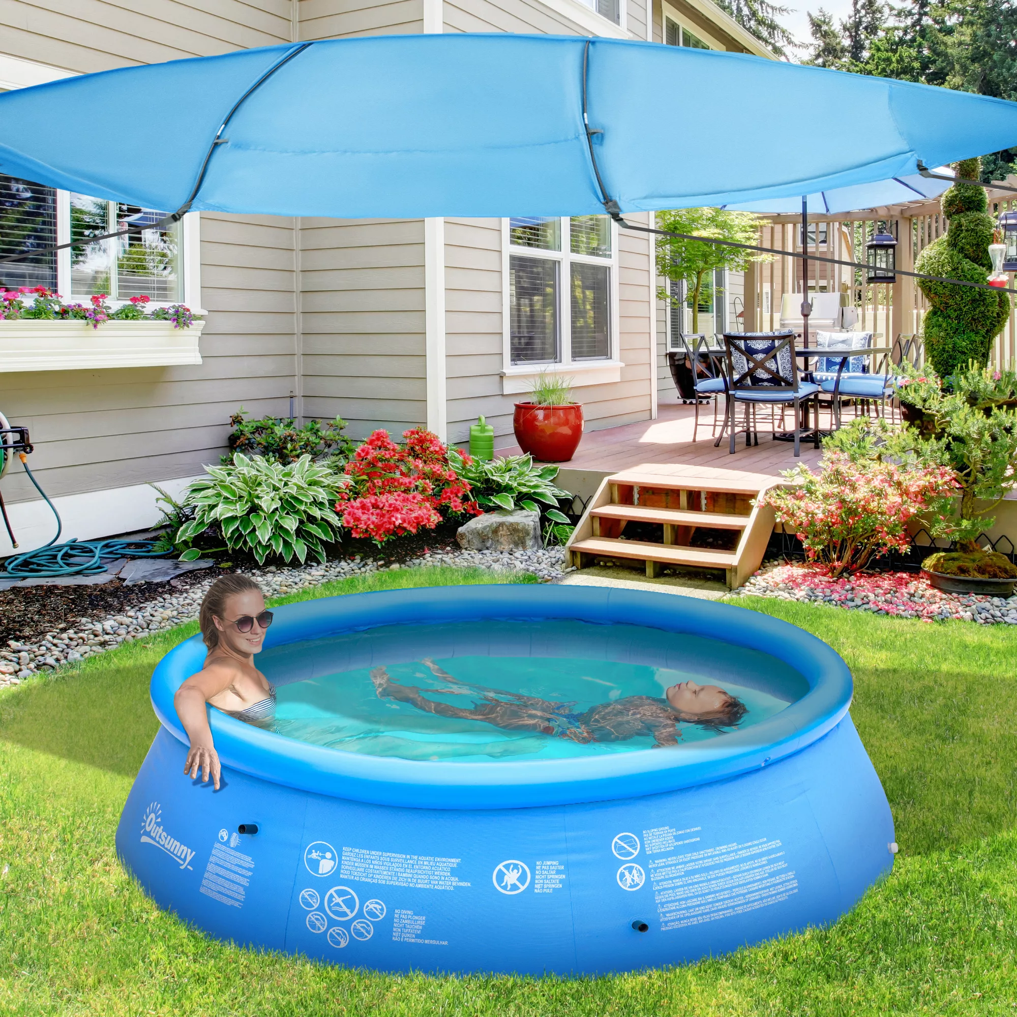 Outsunny Pool Sonnenschutzdach, Whirlpool Überdachung, Sonnensegel für 3,65 günstig online kaufen