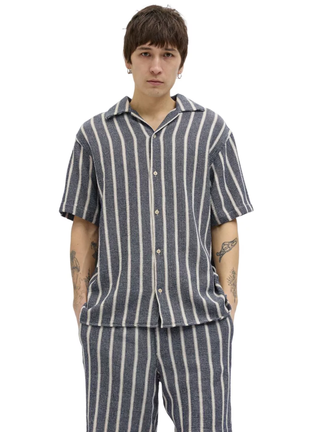 Jack & Jones Herren Kurzarm Hemd JORCOBA STRIPE RESORT SHIRT SS - Relaxed F günstig online kaufen