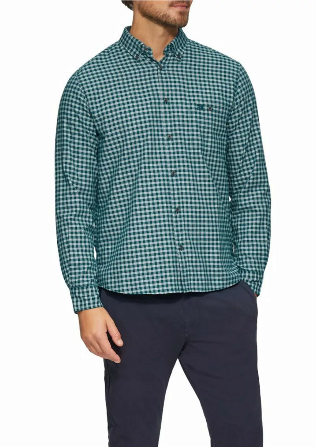 s.Oliver Langarmhemd Regular Fit: Kariertes Hemd mit Button-Down-Kragen Art günstig online kaufen