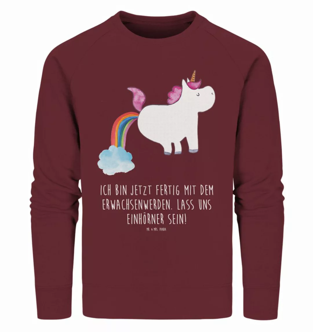 Mr. & Mrs. Panda Longpullover Größe S Einhorn Pupsen - Burgundy - Geschenk, günstig online kaufen