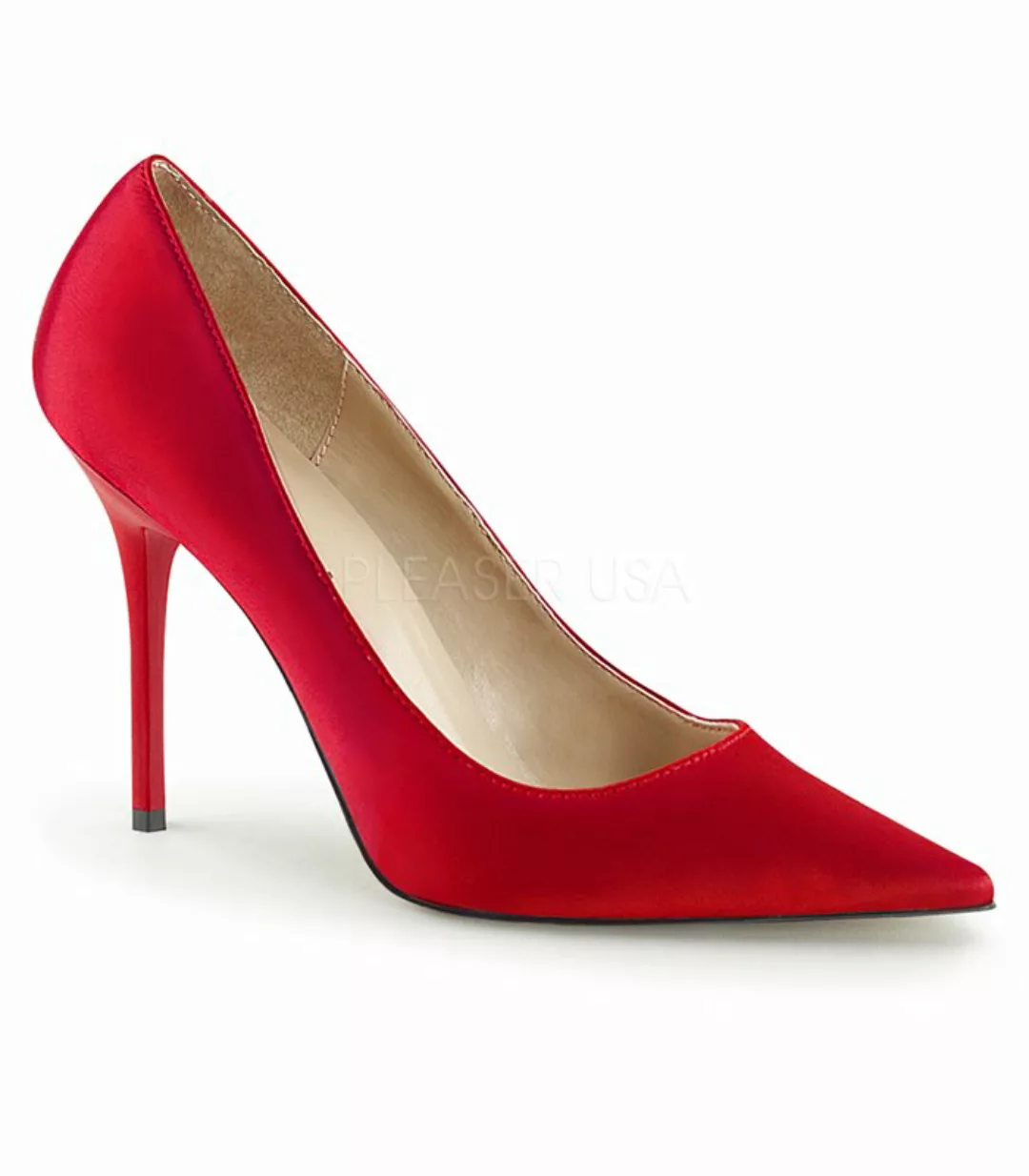Stiletto Pumps CLASSIQUE-20 - Satin Rot (Schuhgröße: EUR 46) günstig online kaufen