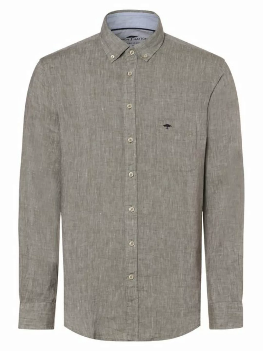 FYNCH-HATTON Leinenhemd langarm, mit Button-Down-Kragen und Knopfleiste günstig online kaufen