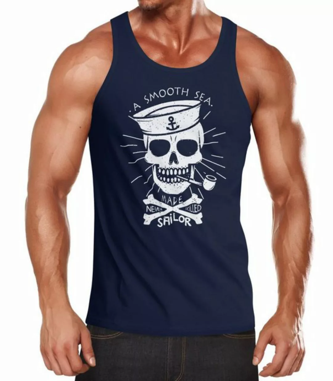 Neverless Tanktop Herren Tank Top A smooth sea never made skilled Sailor Sk günstig online kaufen