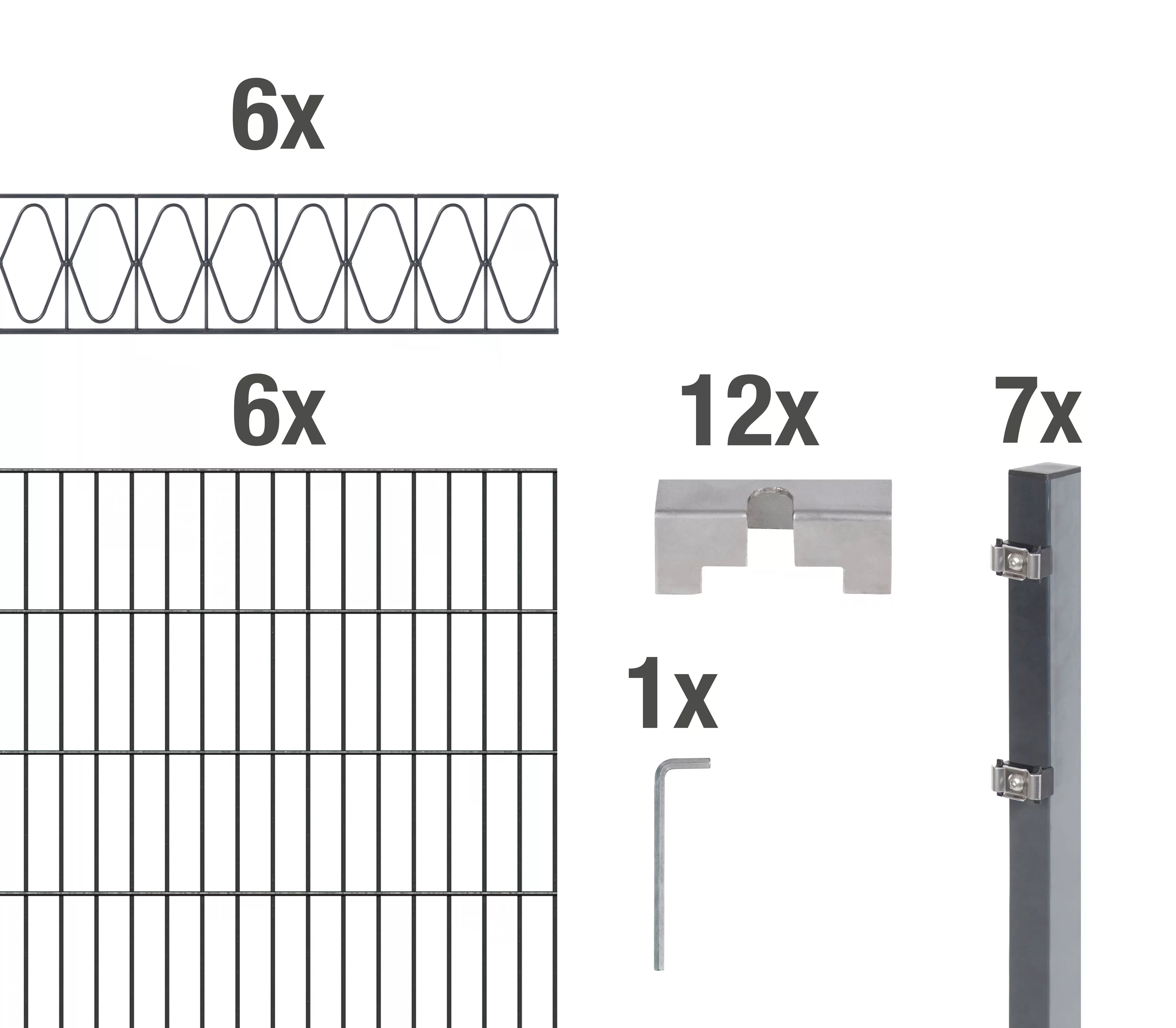 Alberts Doppelstabmattenzaun "Eleganz", anthrazit, Höhe: 100-160cm, Gesamtl günstig online kaufen