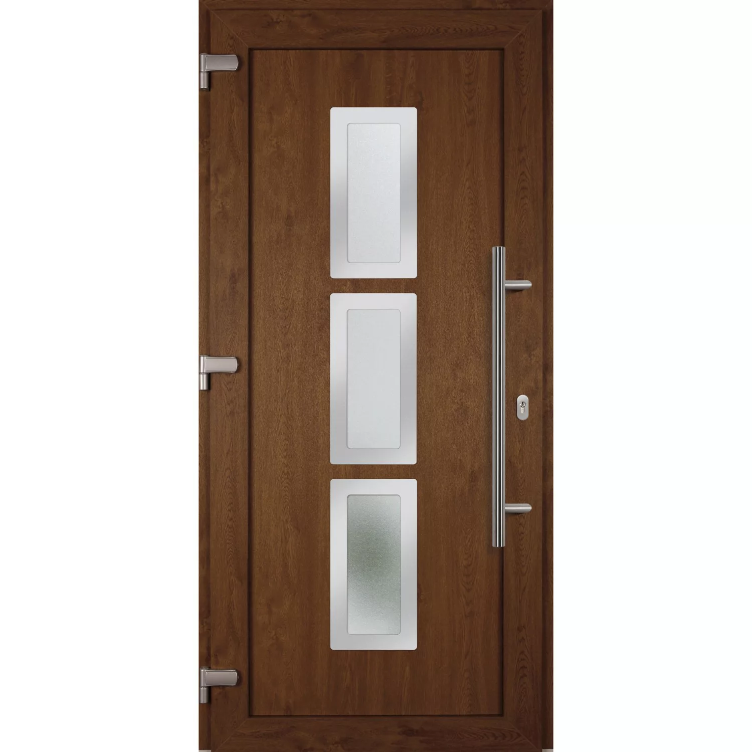 Haustür G7431S2 Schwenkhakenschloss Weiß-Oak Außenöffnend DIN L auf Maß günstig online kaufen