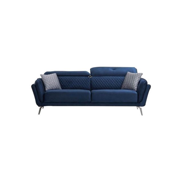 JVmoebel 3-Sitzer Blaues Textil Sofa Moderner Wohnzimmer Dreisitzer Luxus 3 günstig online kaufen