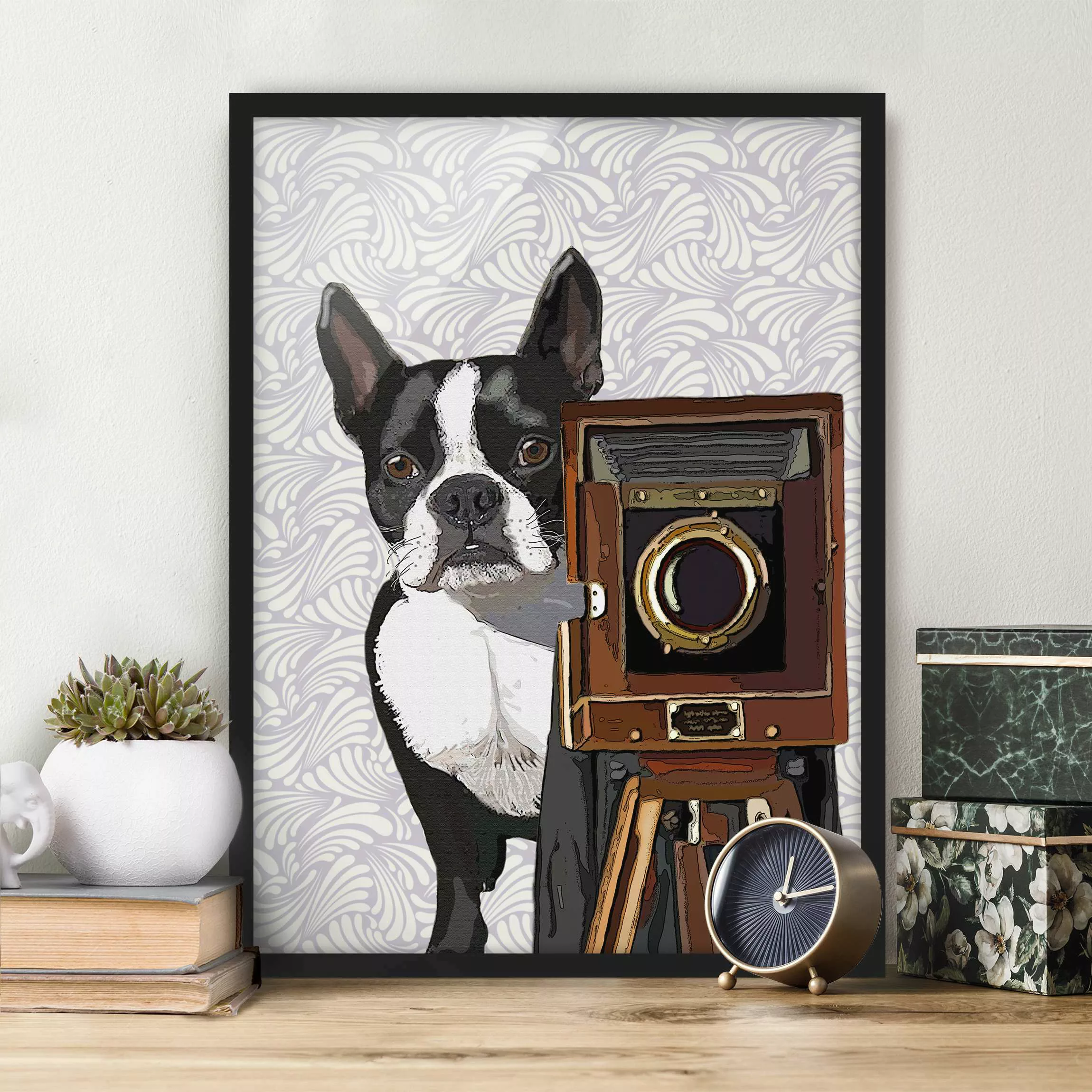 Bild mit Rahmen Tiere - Hochformat Tierfotograf Terrier günstig online kaufen