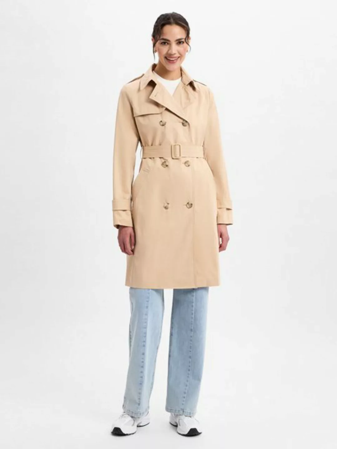 s.Oliver Funktionsmantel Trenchcoat mit Streifen-Futter günstig online kaufen