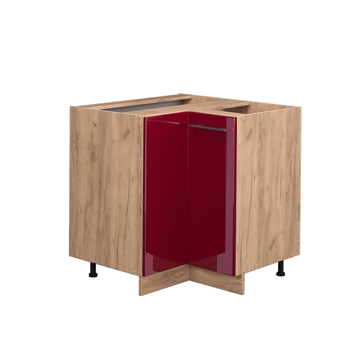 Vicco Eckunterschrank Fame-Line, Bordeaux Hochglanz/Goldkraft Eiche, günstig online kaufen