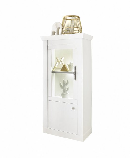 Beauty.Scouts Vitrine "Hygge" - in Pinie Weiss Dekor, 70/ 146/ 37, Esszimme günstig online kaufen