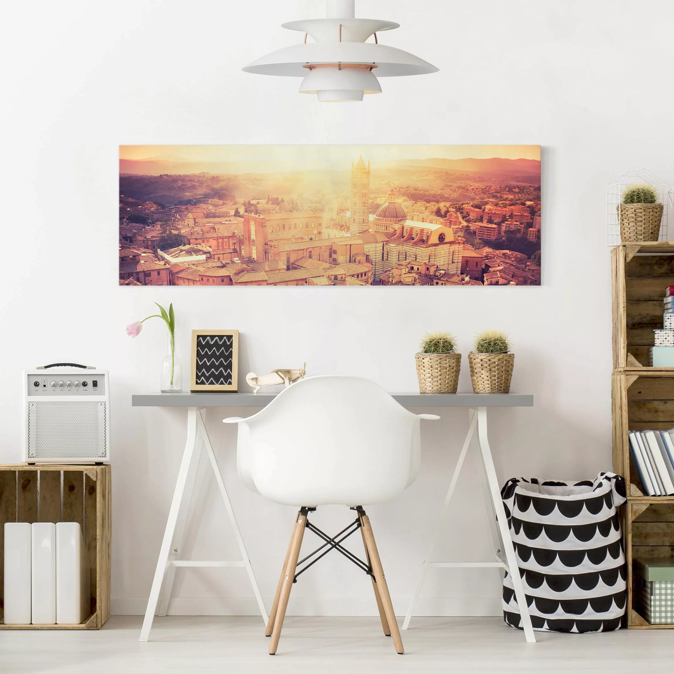 Leinwandbild Architektur & Skyline - Panorama Fiery Siena günstig online kaufen