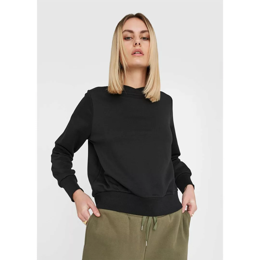 NOISY MAY Weiches Stehkragen Sweatshirt Damen Schwarz günstig online kaufen