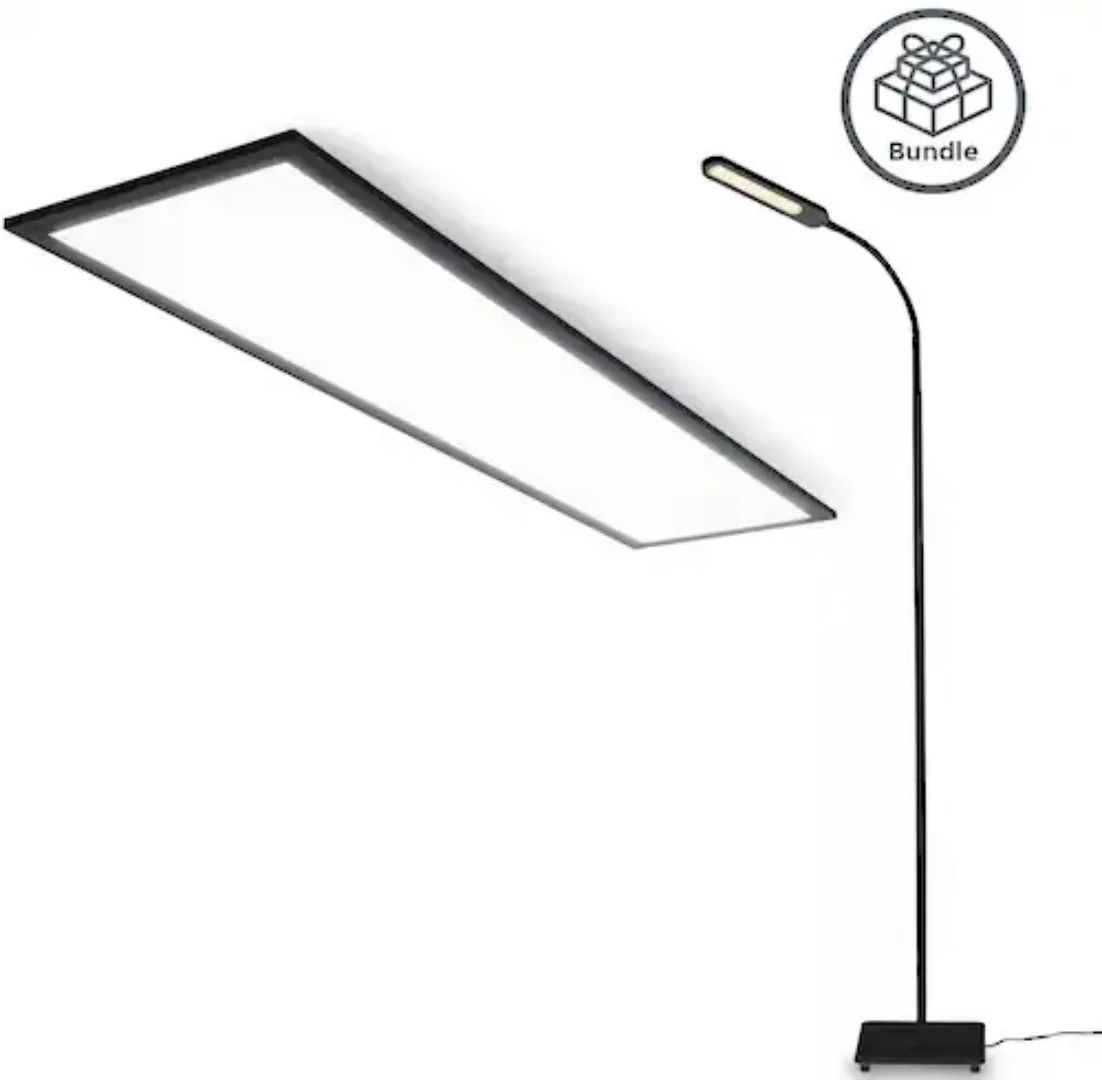 B.K.Licht LED Leuchten-Set, 2-teilig: LED Deckenpanel + LED Stehlampe günstig online kaufen