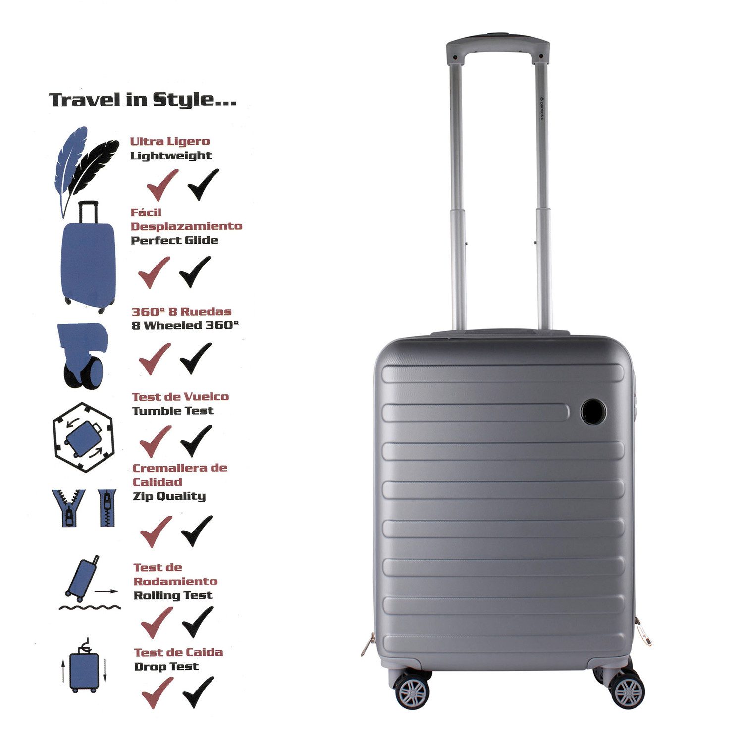 Mojawo Handgepäck-Trolley Kabinenkoffer Koffer Trolley Bordcase günstig online kaufen