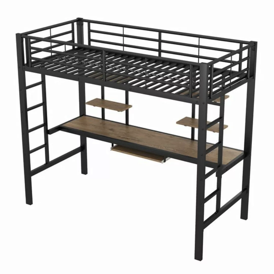 MODFU Bett Kinderbett Metallbett Eisenbett (mit Schreibtisch und zwei Büche günstig online kaufen