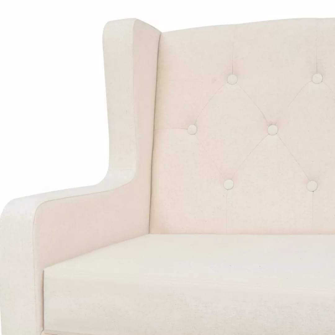 vidaXL Sofa 3-Sitzer-Sofa Stoff Cremeweiß Couch günstig online kaufen