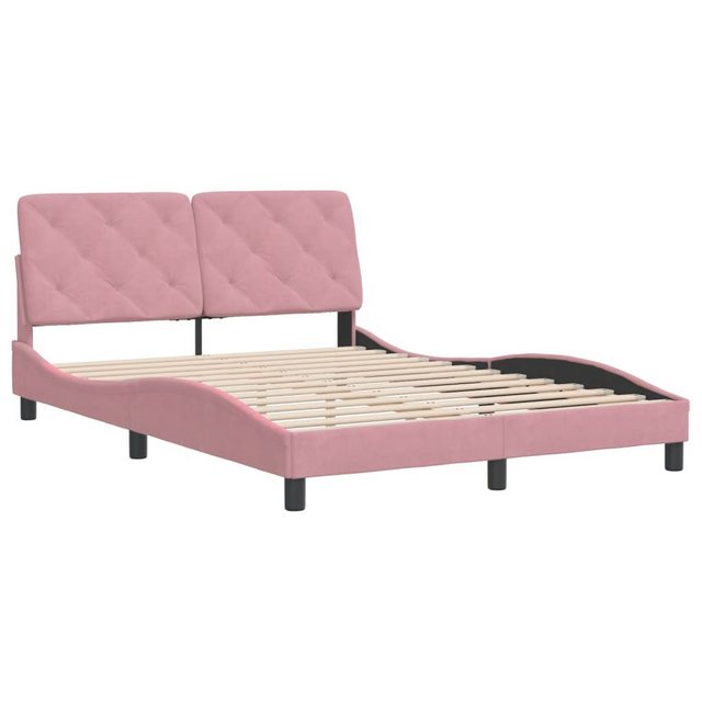 vidaXL Bett Bettgestell mit Kopfteil Rosa 140x200 cm Samt günstig online kaufen