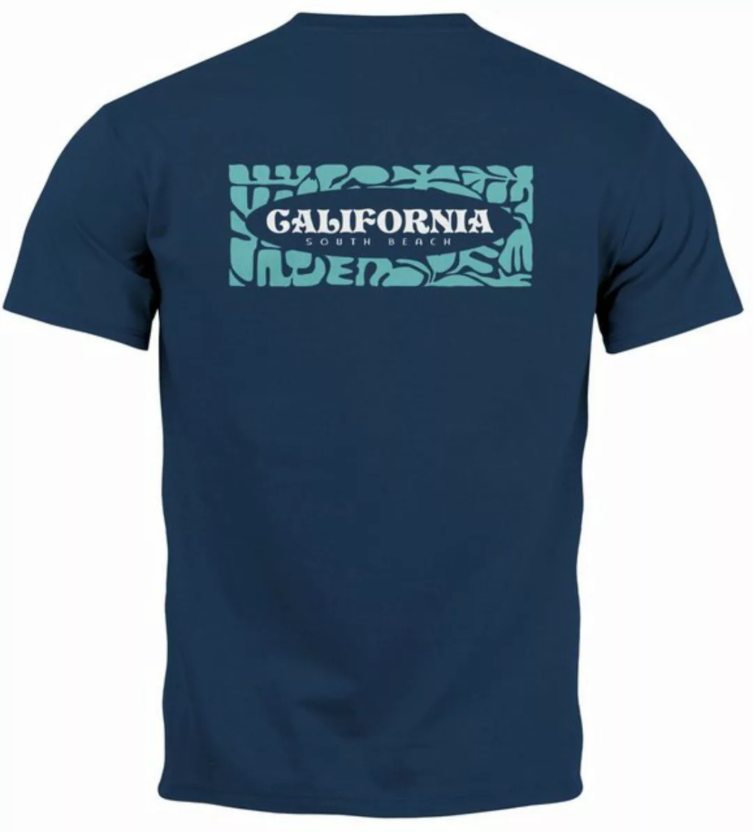 Neverless Print-Shirt Backprint T-Shirt Herren California Schriftzug Rücken günstig online kaufen