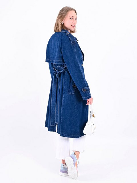 MODAFEIN Trenchcoat Jeans Dunkelblau günstig online kaufen