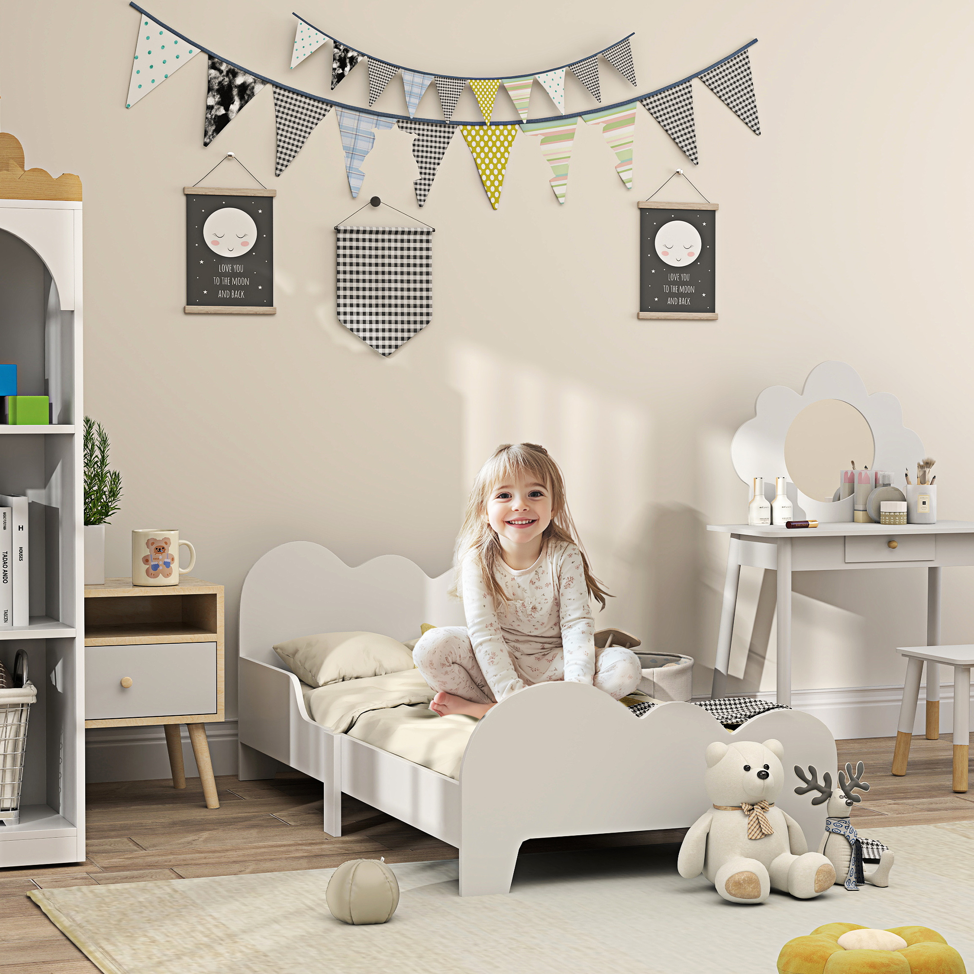 AIYAPLAY Kinderbett Bodenbett 70x140 cm mit Sicherheitsbarriere, Lattenrost günstig online kaufen