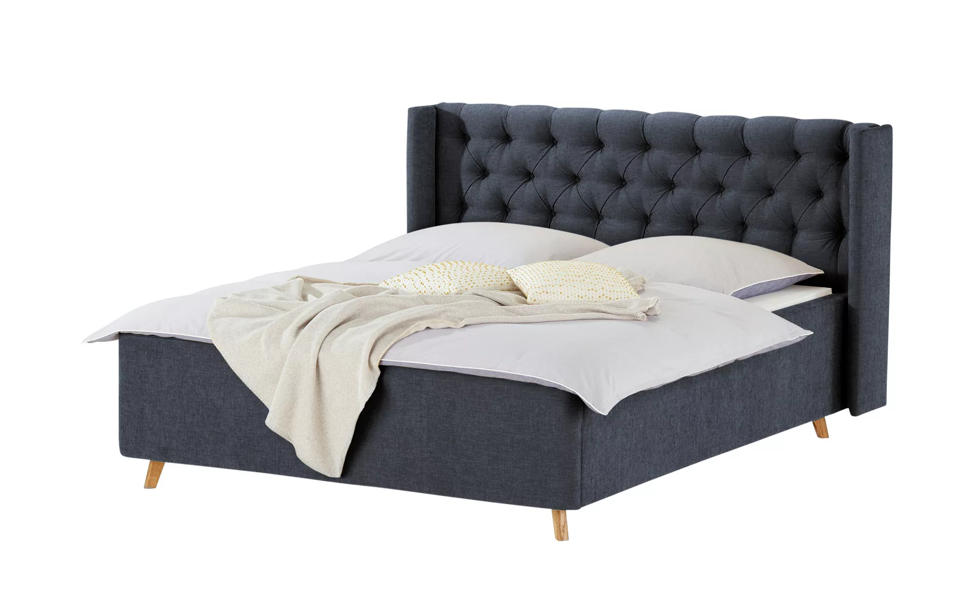 meinBett Polsterbettgestell  Eyra ¦ blau ¦ Maße (cm): B: 208 H: 104 Betten günstig online kaufen