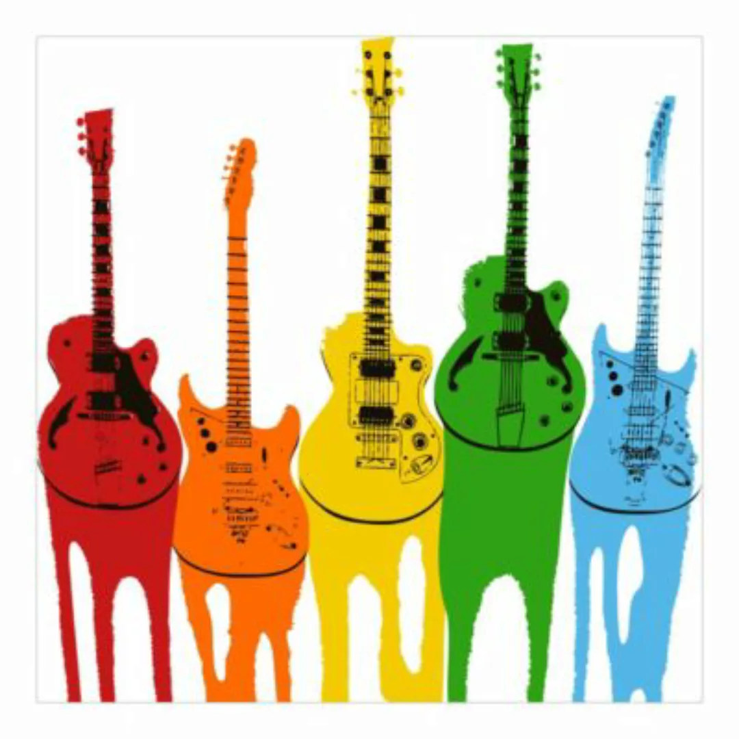 Bilderwelten Kindertapete No.472 Retro Guitars bunt Gr. 288 x 288 günstig online kaufen
