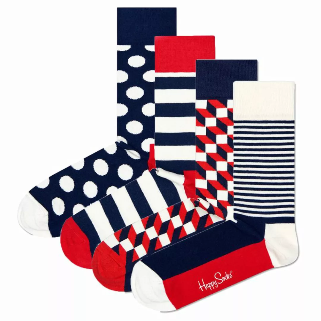 Happy Socks 4er Pack Unisex Socken - Geschenkbox, gemischte Farben Classic günstig online kaufen