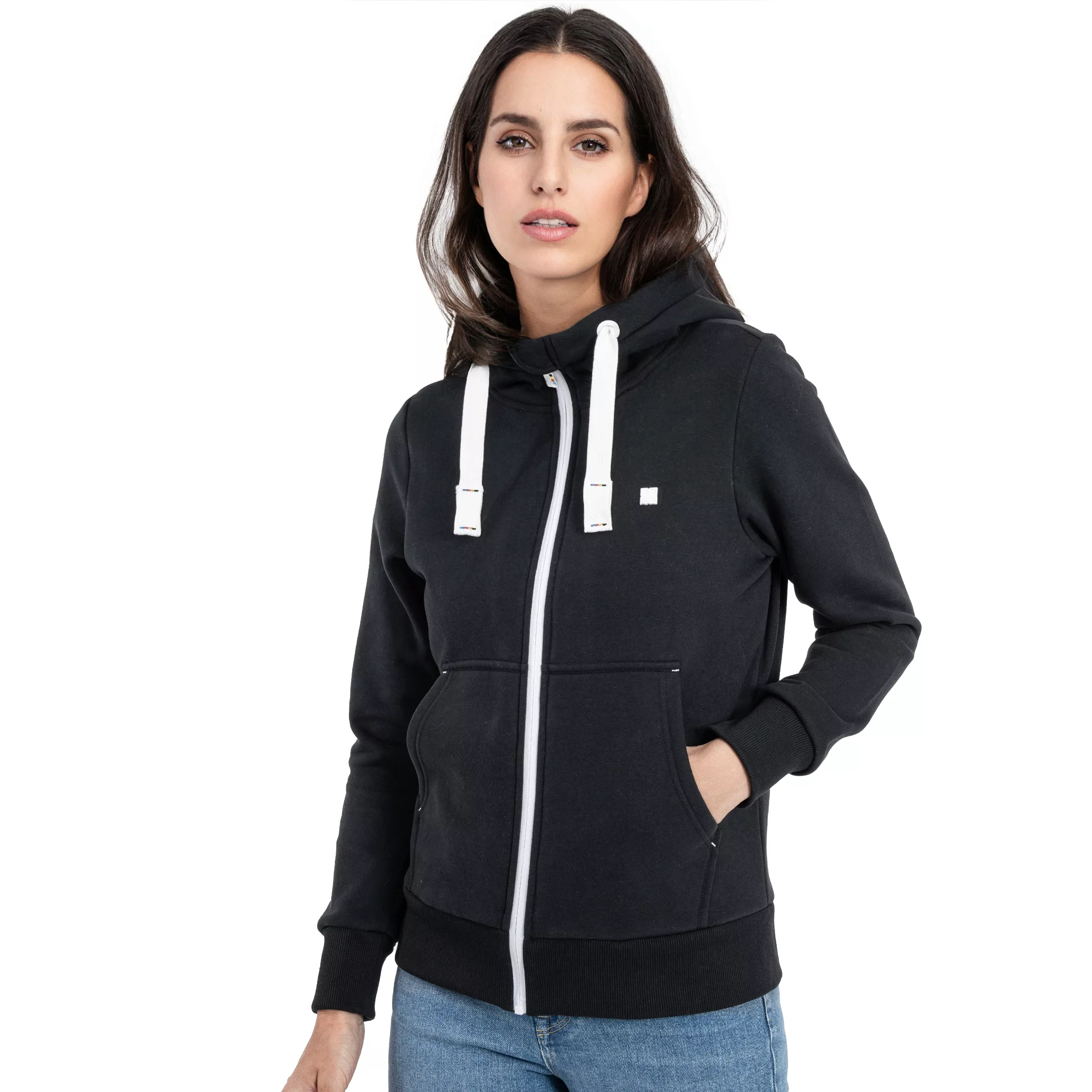 DEPROC Active Kapuzensweatjacke "FinjaCMYK II", weiche Fleecejacke mit Käng günstig online kaufen