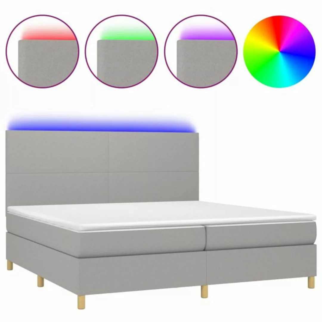 vidaXL Boxspringbett Bett Boxspringbett mit Matratze & Topper & LED (200 x günstig online kaufen