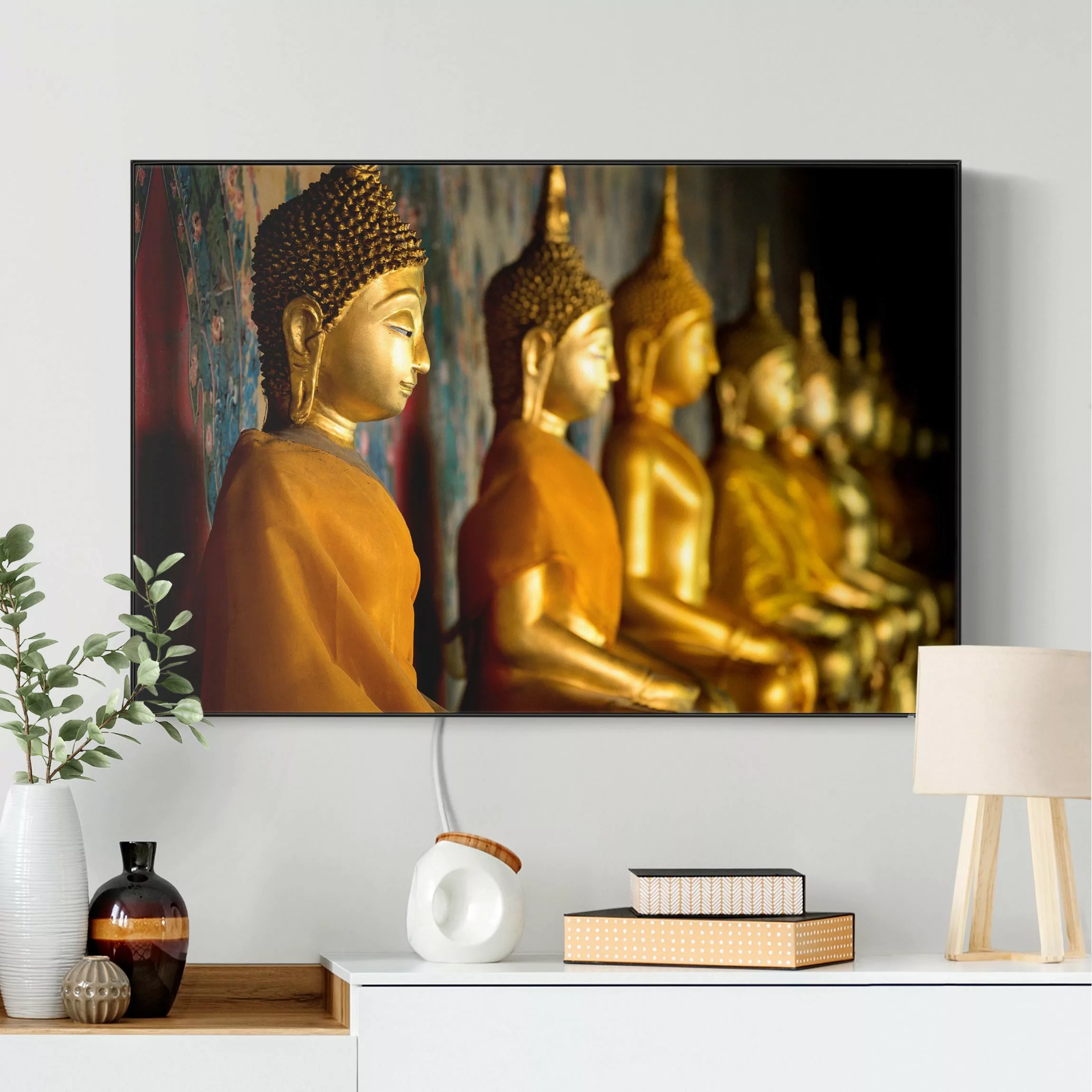 LED-Wechselbild Goldene Buddha Statuen günstig online kaufen