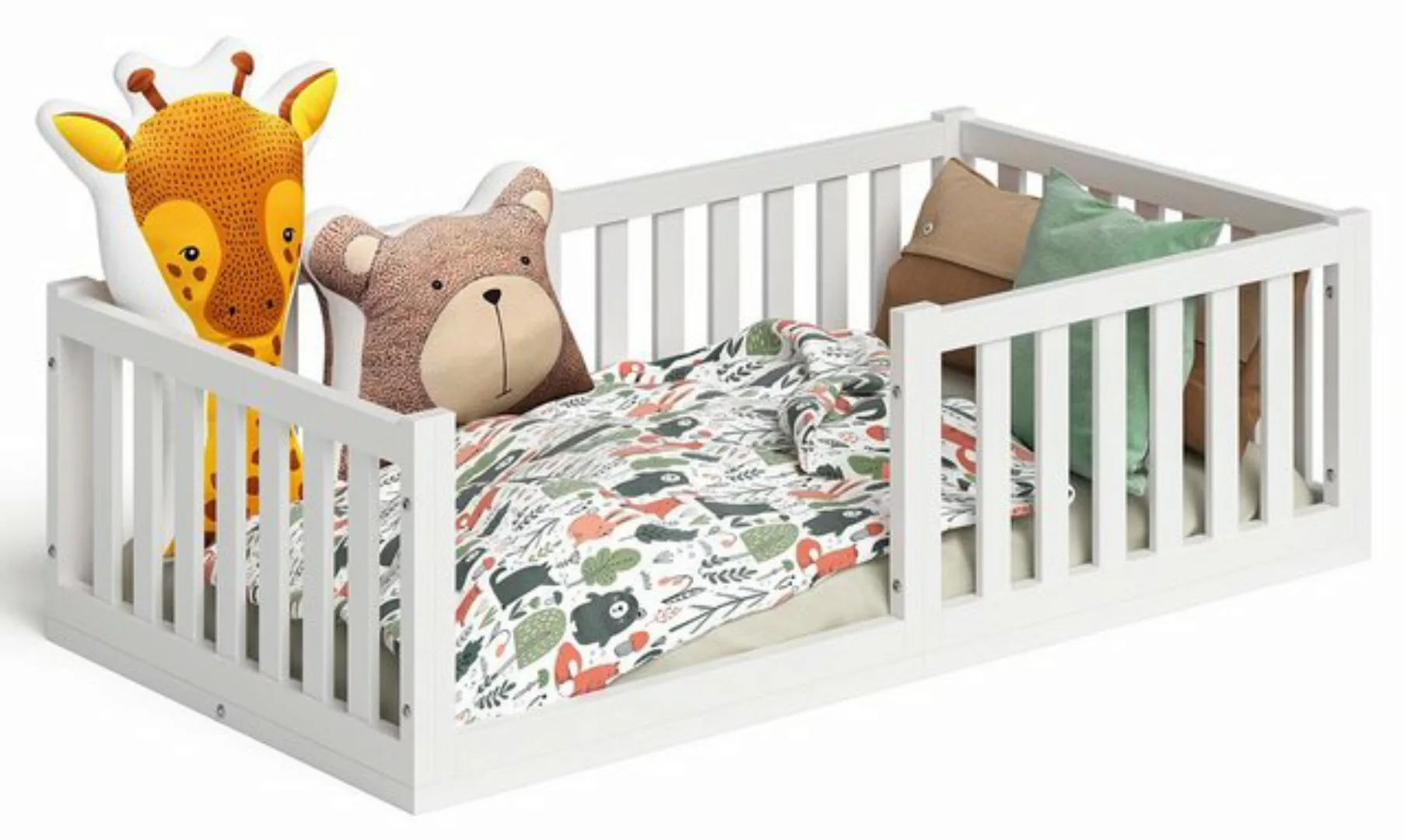 Bellabino Kinderbett Tapi (70x140, weiß, inkl. Lattenrost und Rausfallschut günstig online kaufen