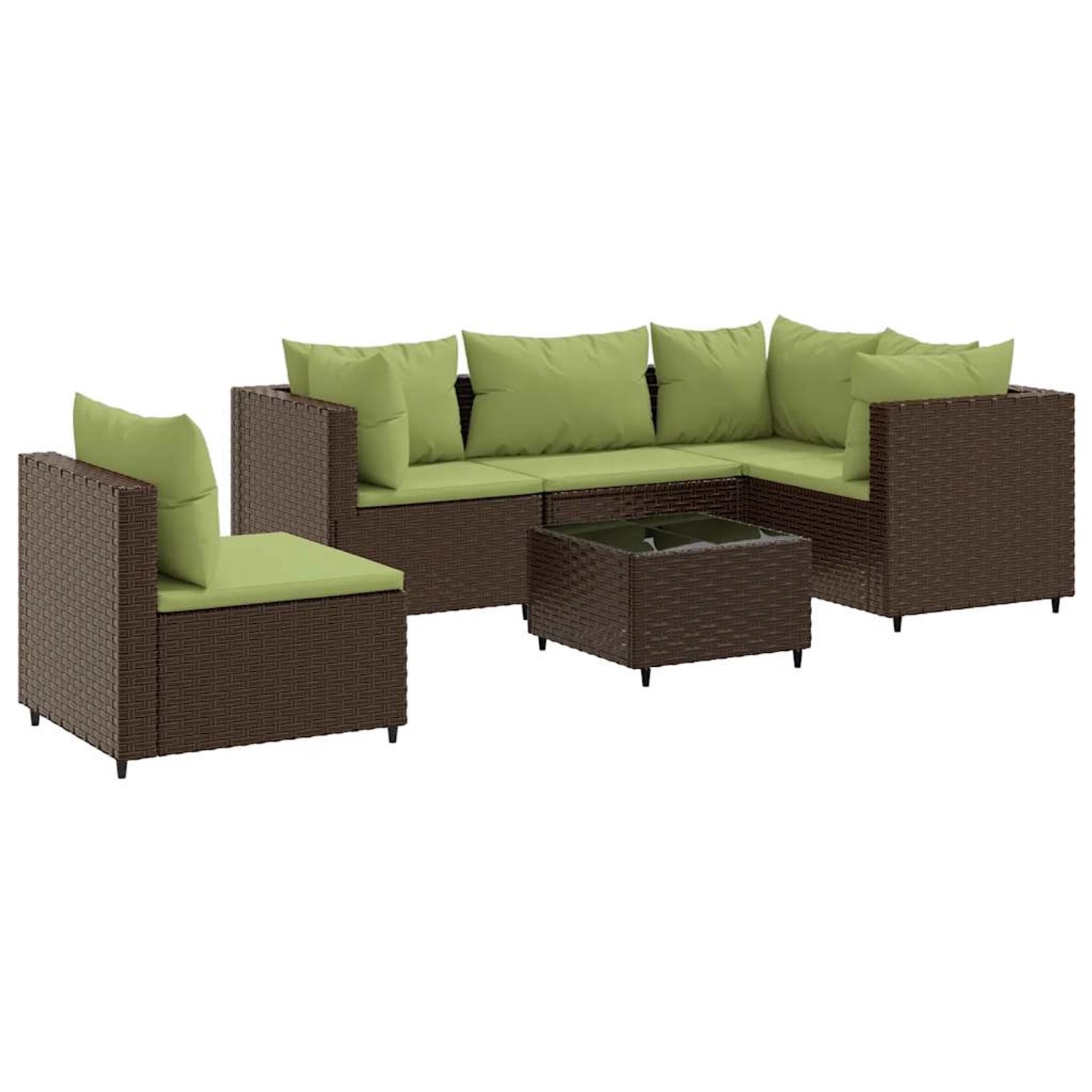 vidaXL 6-Tlg Garten-Lounge-Set mit Kissen Braun Poly Rattan 3308166 günstig online kaufen
