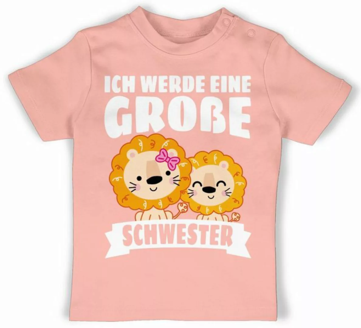 Shirtracer T-Shirt Ich werde eine große Schwester mit Löwen - weiß Geschwis günstig online kaufen