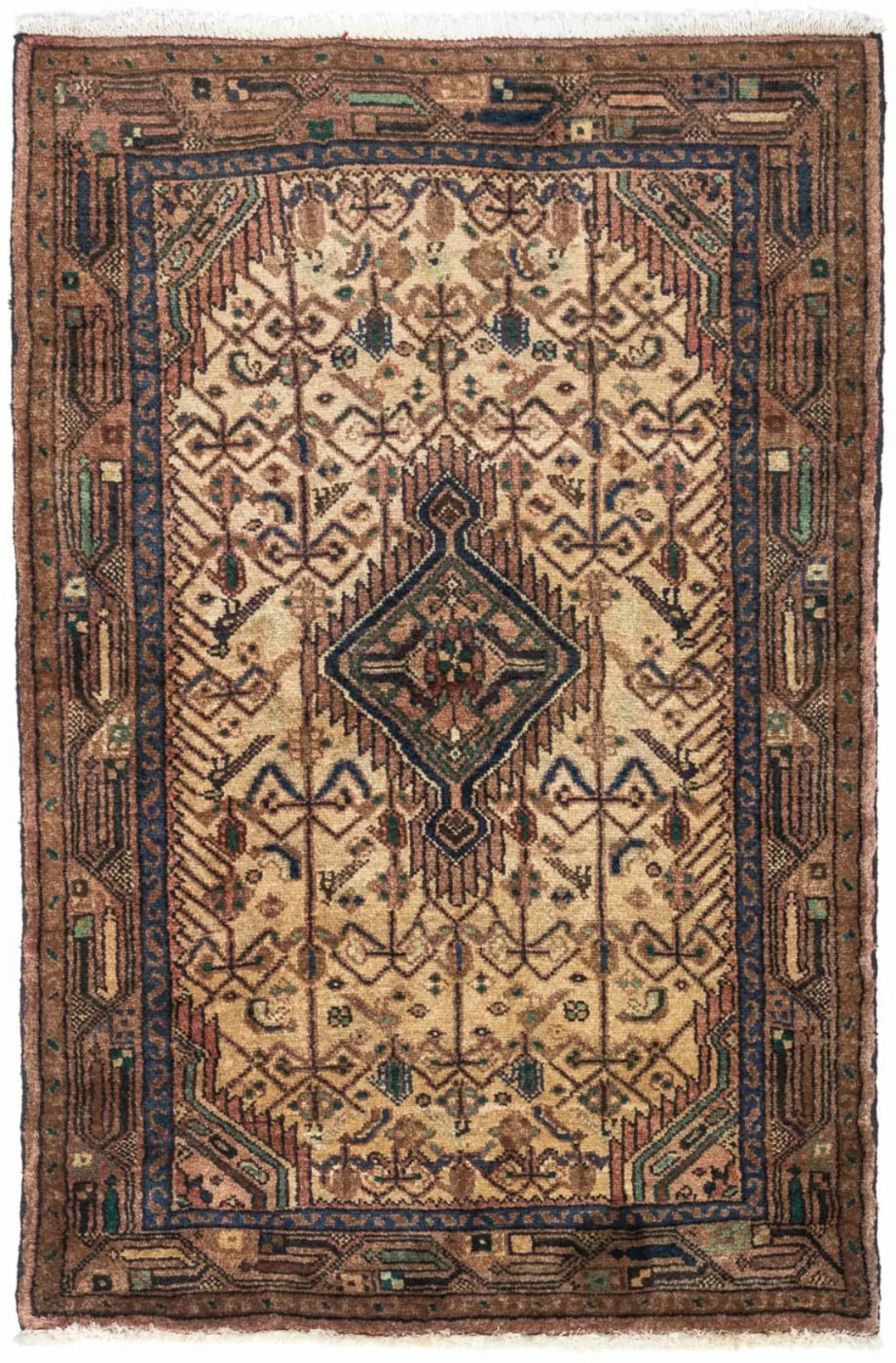 morgenland Wollteppich »Hosseinabad Medaillon Beige 134 x 81 cm«, rechtecki günstig online kaufen