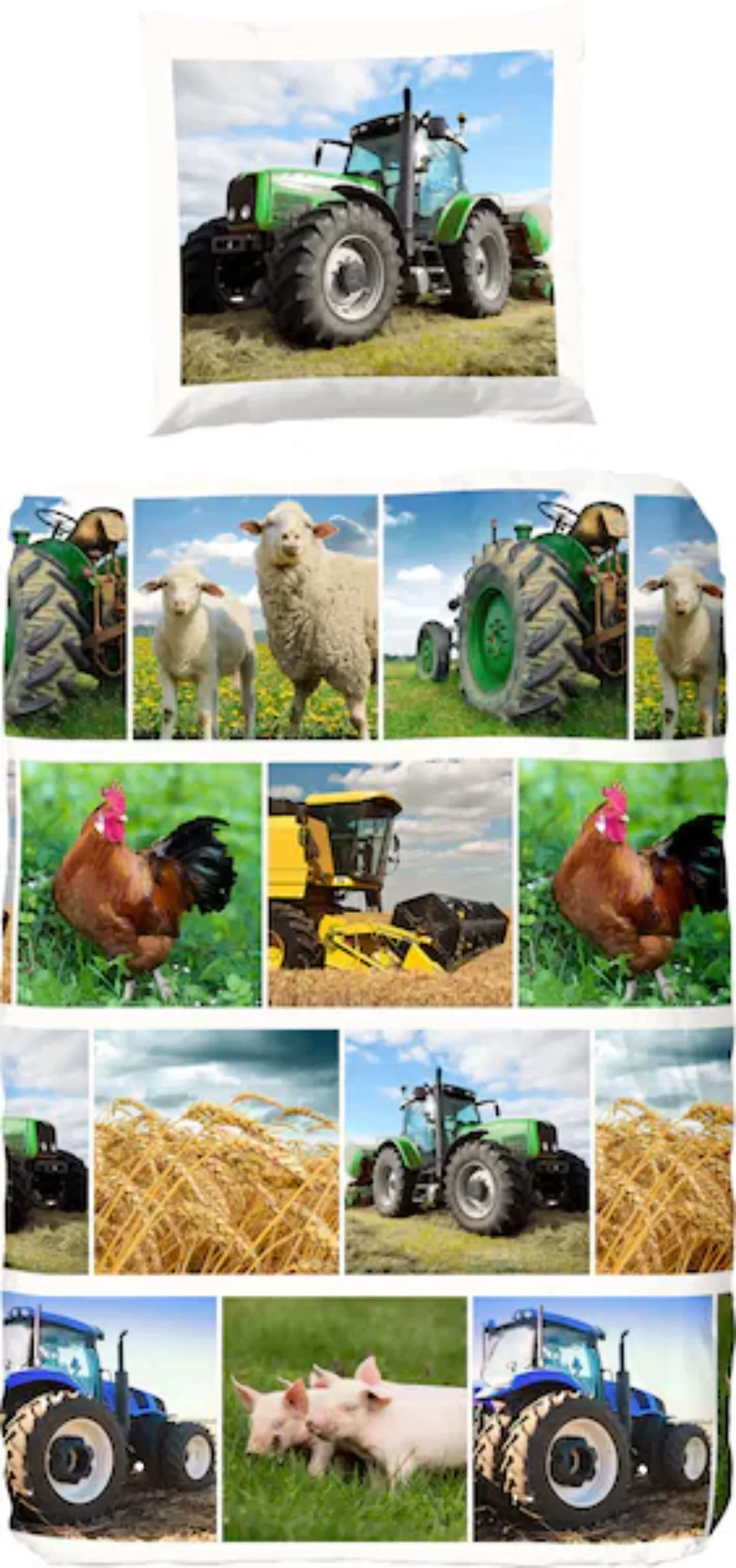 good morning Kinderbettwäsche »Agri«, 100% Baumwolle, 135x200, Reißverschlu günstig online kaufen