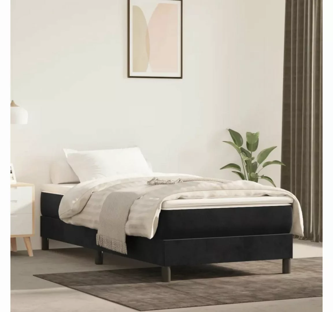 furnicato Bett Bettgestell Schwarz 90x200 cm Samt günstig online kaufen