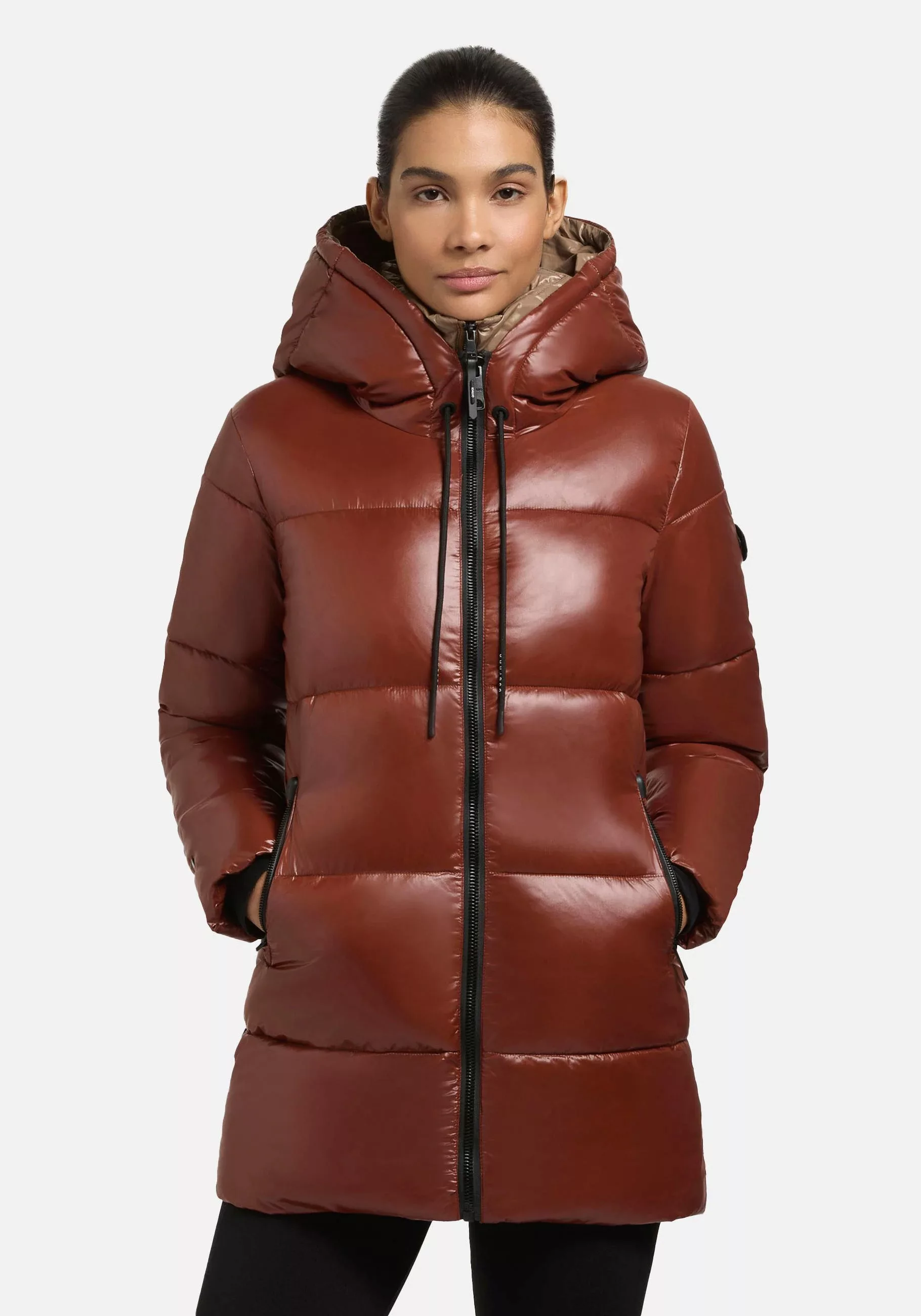 khujo Kurzmantel "Grana-YM", Glänzender kurzer gesteppter Damen Wintermante günstig online kaufen