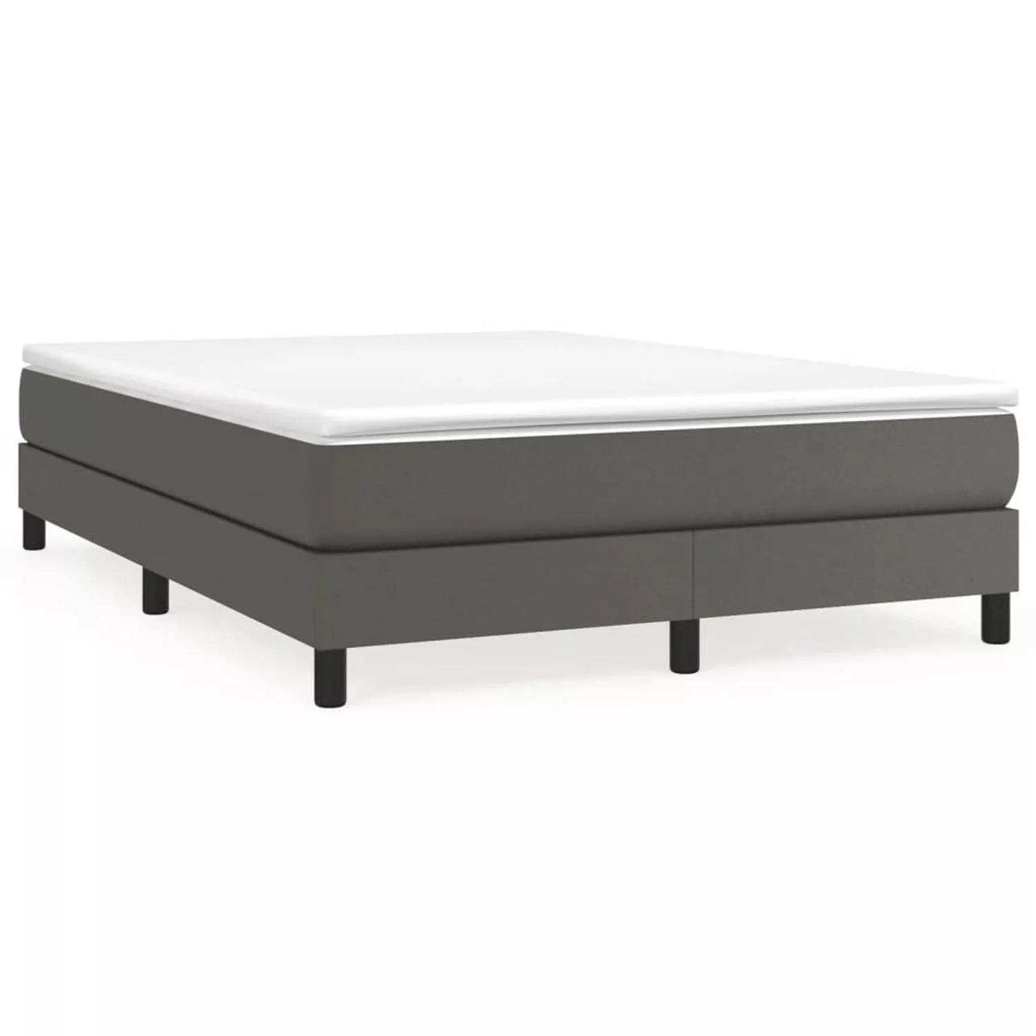 vidaXL Boxspringbett mit Matratze Grau 140x190 cm Kunstleder1397344 günstig online kaufen