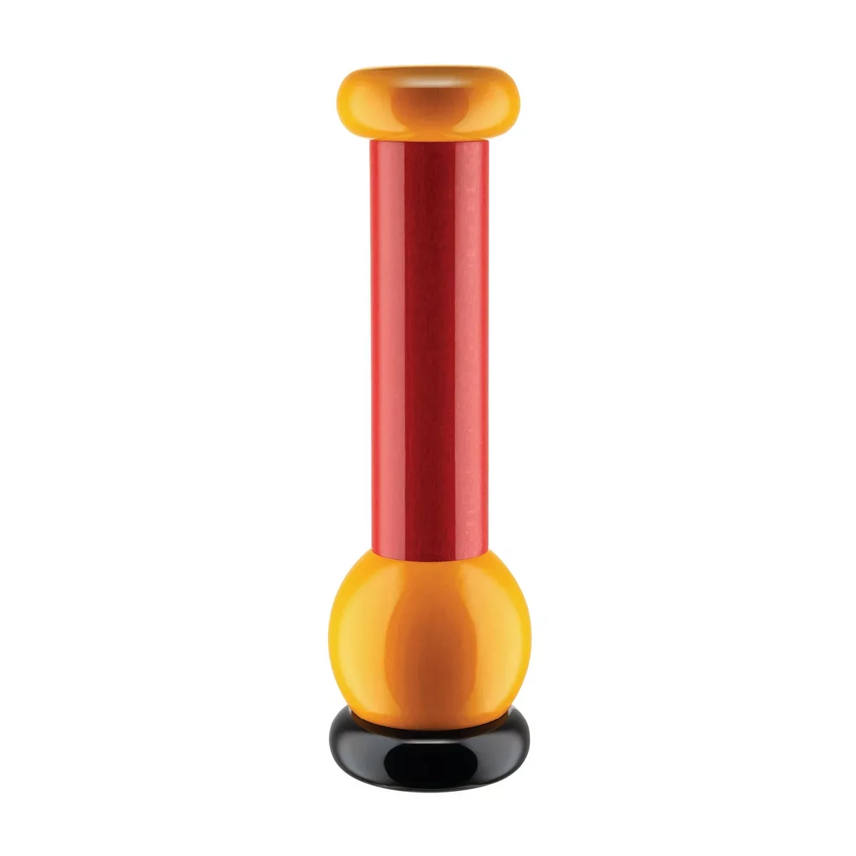 Alessi - Alessi100 MP0210 Pfeffermühle - schwarz, rot, gelb/H 23cm / Ø 7cm günstig online kaufen