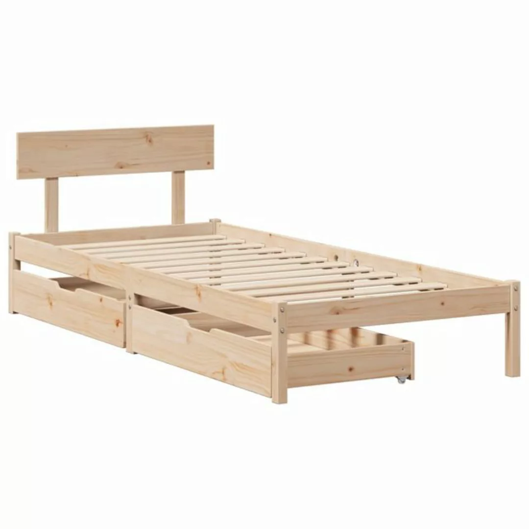 vidaXL Bett Massivholzbett ohne Matratze 75x190 cm Kiefernholz günstig online kaufen