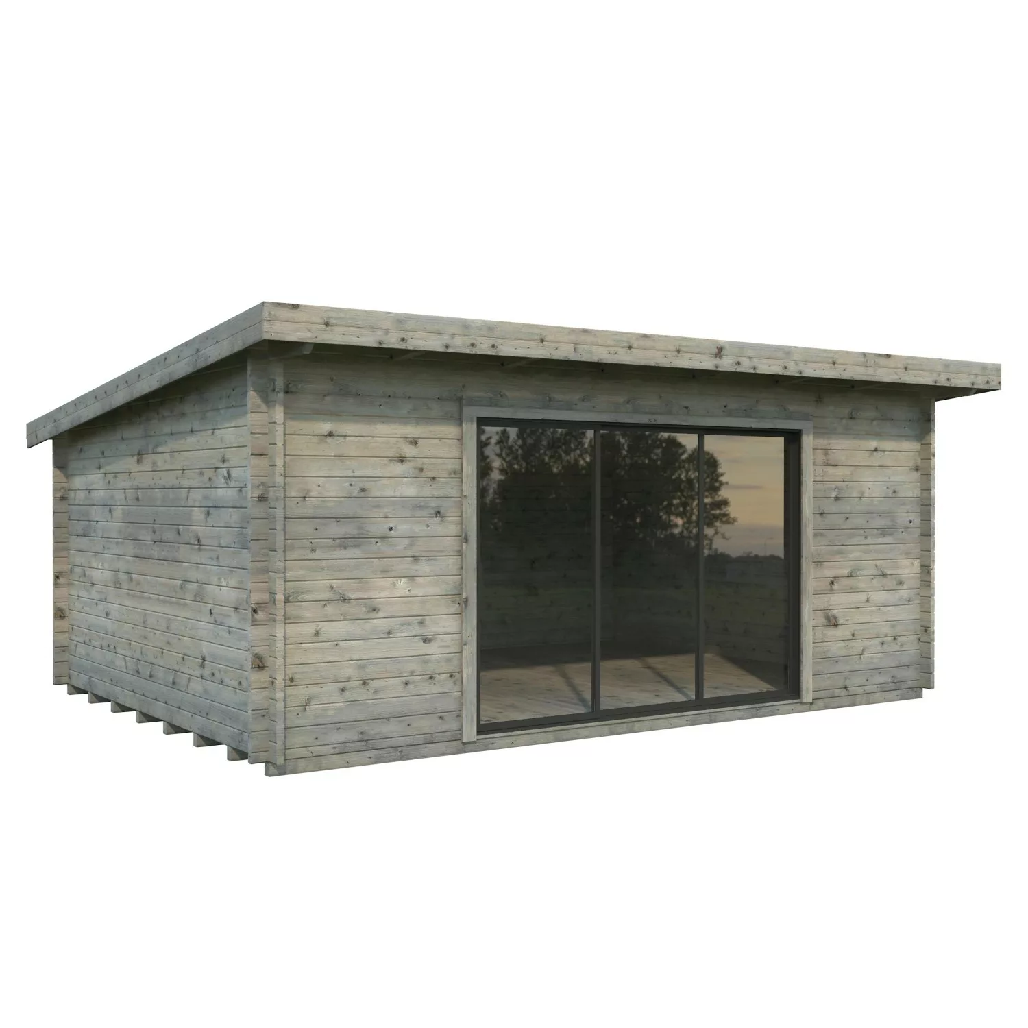 Palmako Gartenhaus Lea Slide Grau Tauchgrundiert 530 cm x 380 cm günstig online kaufen