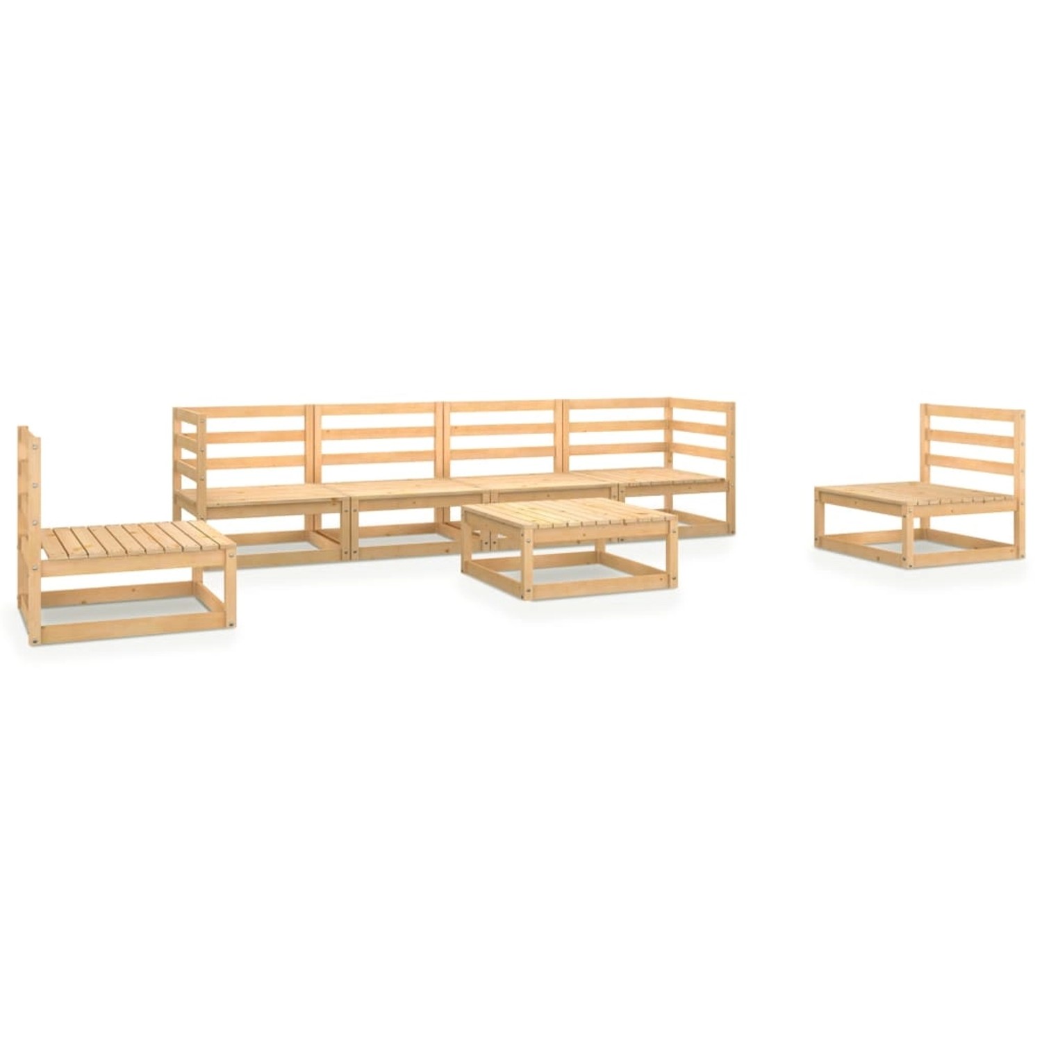 vidaXL 7-tlg Garten-Lounge-Set Massivholz Kiefer Modell 99 günstig online kaufen