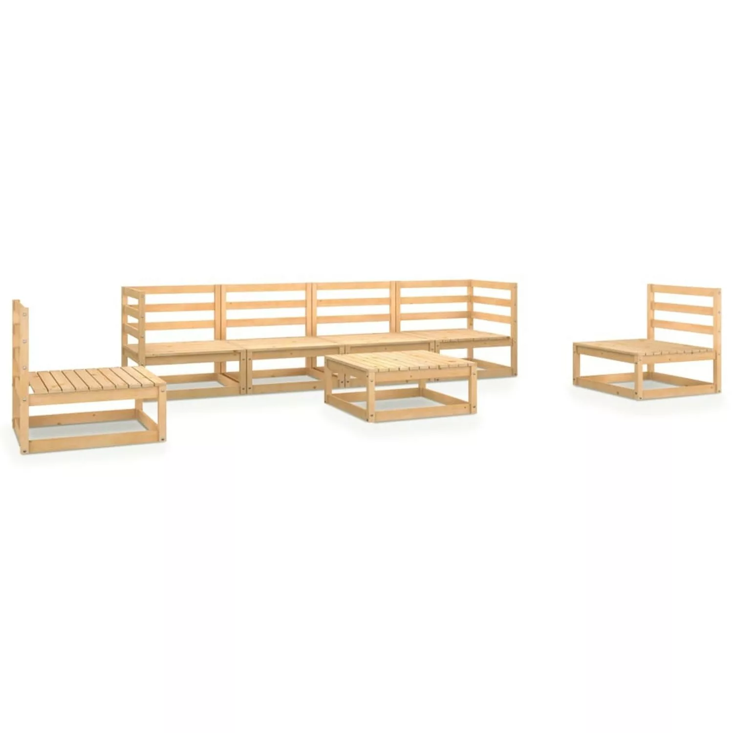 vidaXL 7-tlg Garten-Lounge-Set Massivholz Kiefer Modell 99 günstig online kaufen