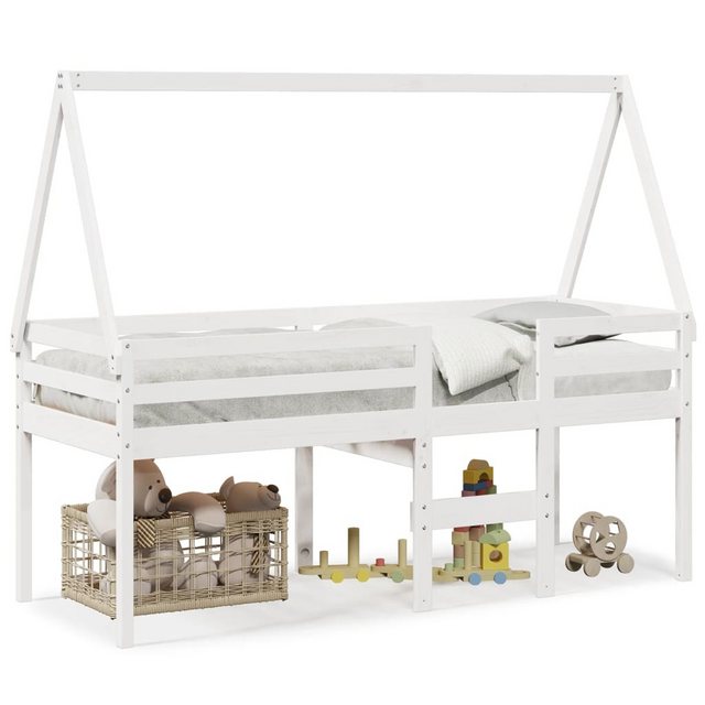 vidaXL Bett, Dach für Kinderbett Weiß 199x80,5x88 cm Massivholz Kiefer günstig online kaufen