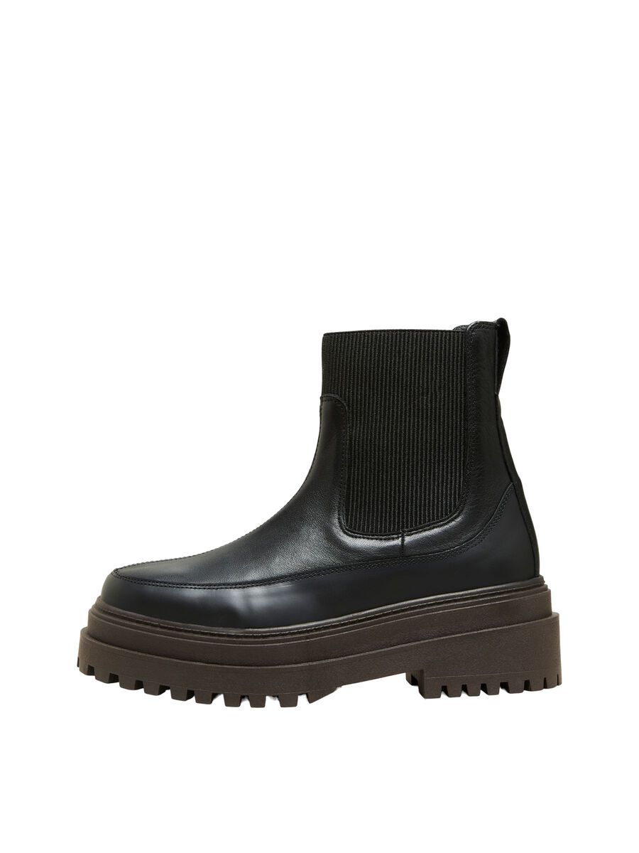 SELECTED Chunky Lederstiefel Damen Schwarz günstig online kaufen