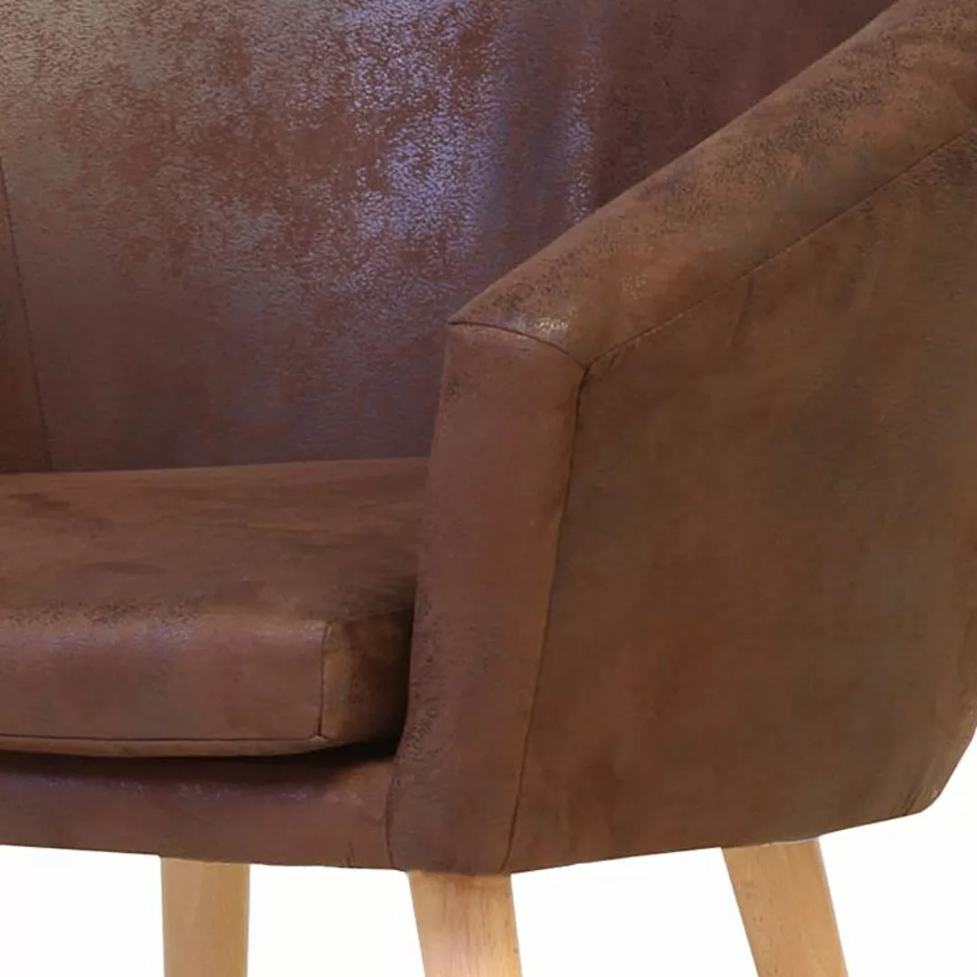 home24 ars manufacti Sessel Tippytoe Antikbraun Stoff 73x73x66 cm (BxHxT) günstig online kaufen
