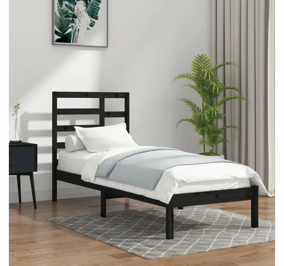 furnicato Bett Massivholzbett Schwarz 100x200 cm günstig online kaufen