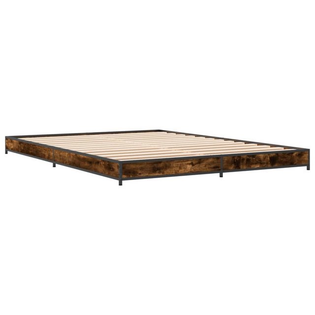 vidaXL Bett Bettgestell Sonoma-Eiche 120x190 cm Holzwerkstoff und Metall günstig online kaufen