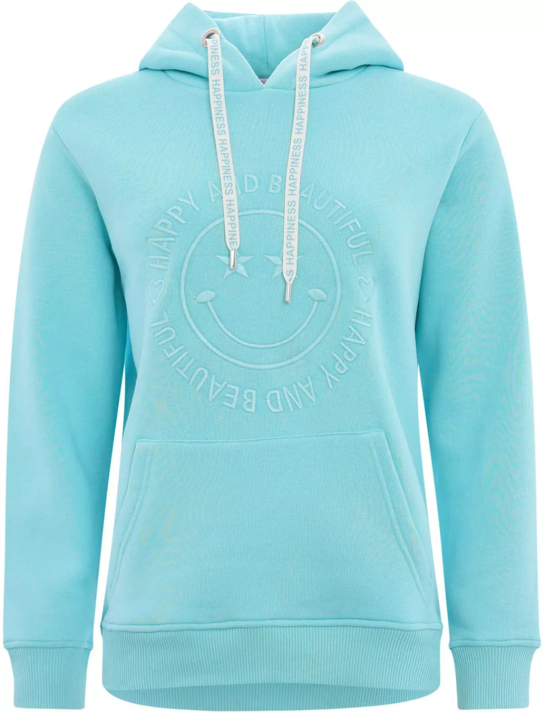 Zwillingsherz Hoodie "Happy and Beautiful", mit gleichfarbiger Smiley-Stick günstig online kaufen