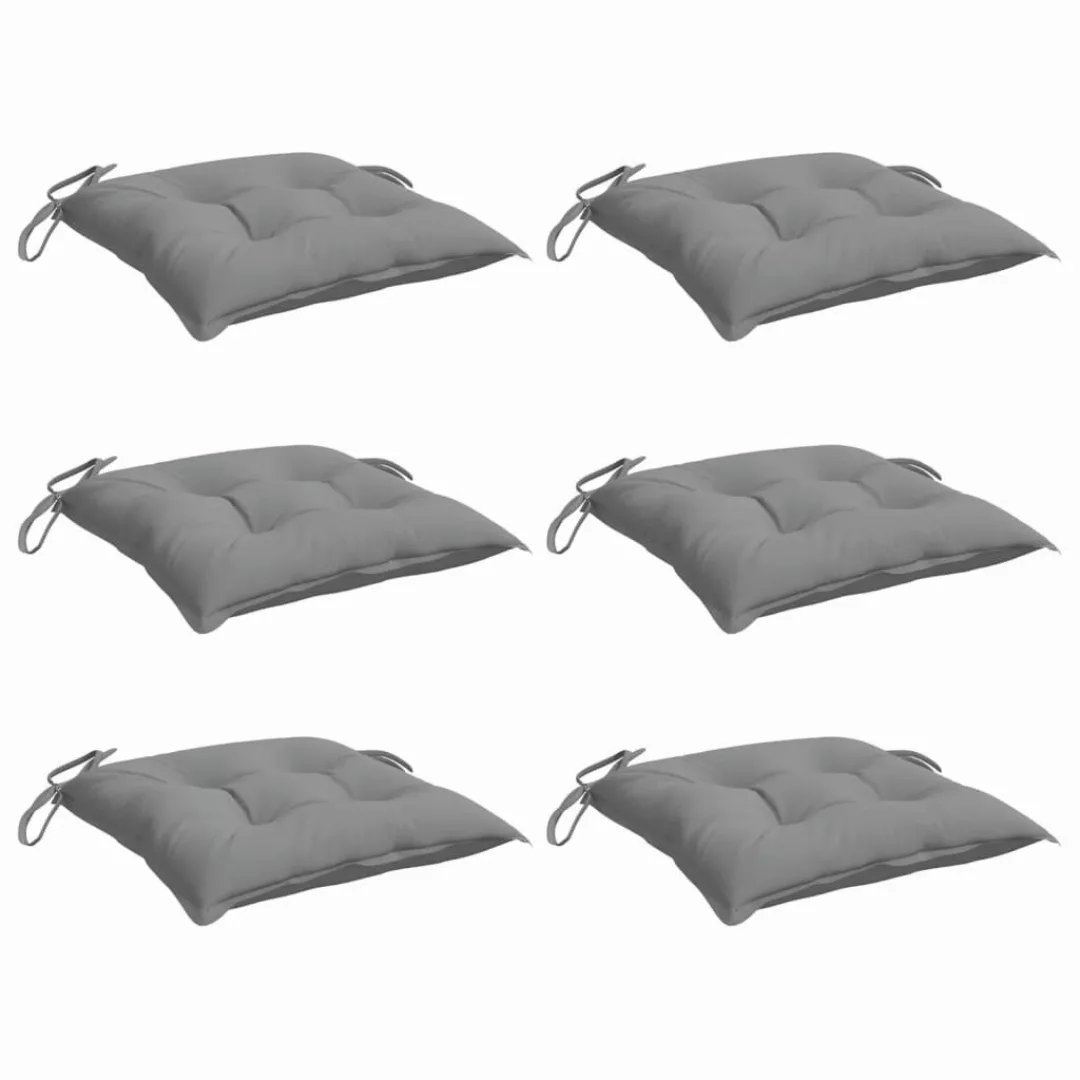 vidaXL Sitzauflage Stuhlkissen 6 Stk. Grau günstig online kaufen